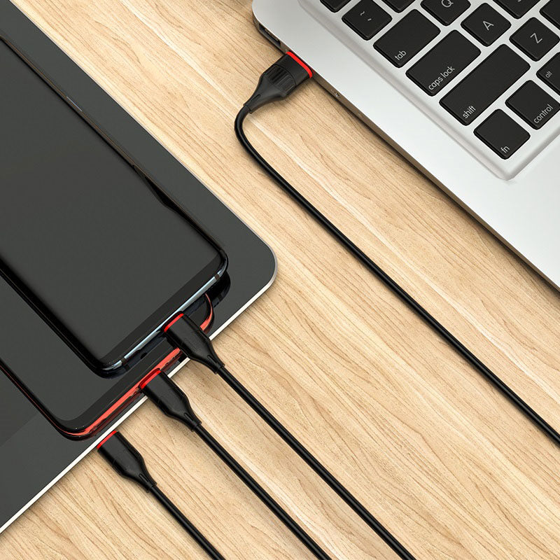 Câble de chargement 3 en 1 USB-A vers Lightning Micro USB USB-C (1 m) Câble de chargement 3 en 1 USB-A vers Lightning Micro USB USB-C (1 m)